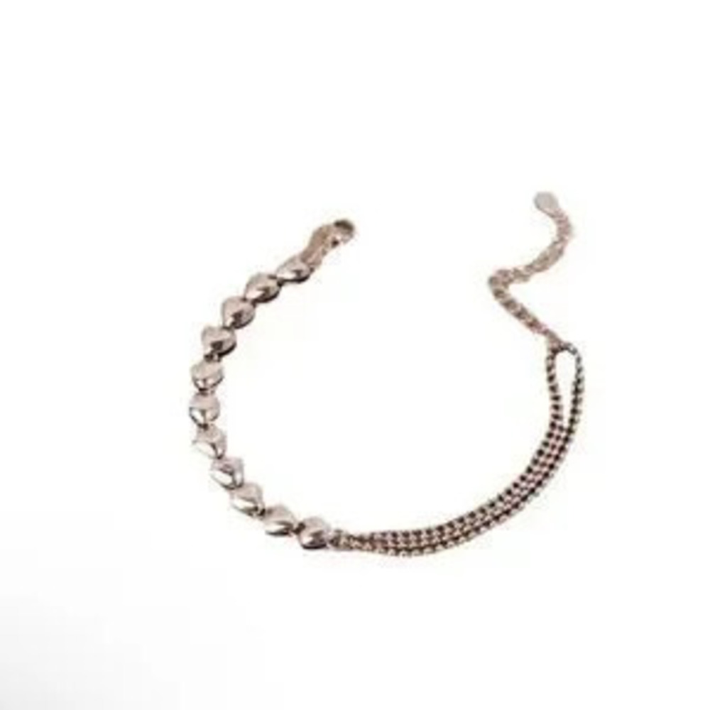 New Sterling Silver Heart Bracelet?Length 7+ 2 extension